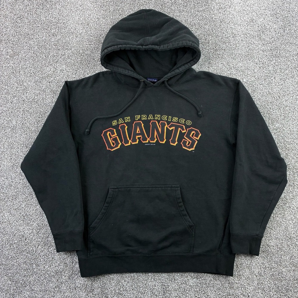Vintage Y2K San Francisco Giants Hoodie Mens Medium Black MLB Baseball Majestic